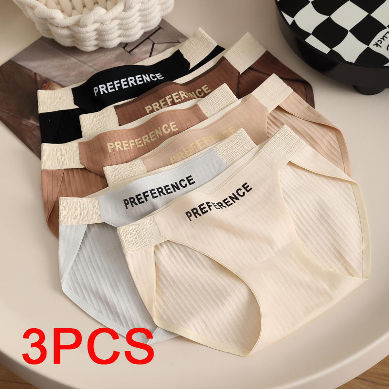 3pcs/set Triangular Panties Fashion Sexy Underware Breathable Gerie Woman Women's Cotton Briefs Female Seamless Intimates