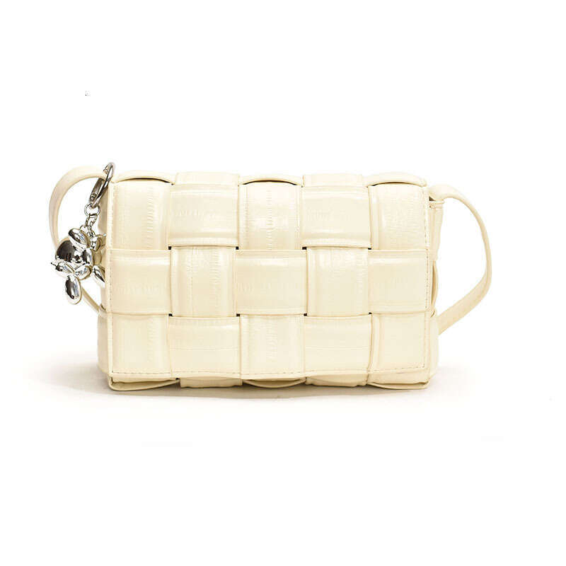 Women's High-End Woven Small Square Handbag - Fashionable Shoulder Crossbody Bag with Trendy Design