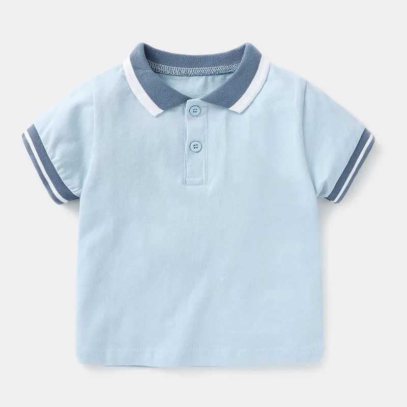 18M-5Y childrens polo shirt baby boy striped short sleeved T-shirt summer childrens and toddler clothing collar breathable top Y21 W241223
