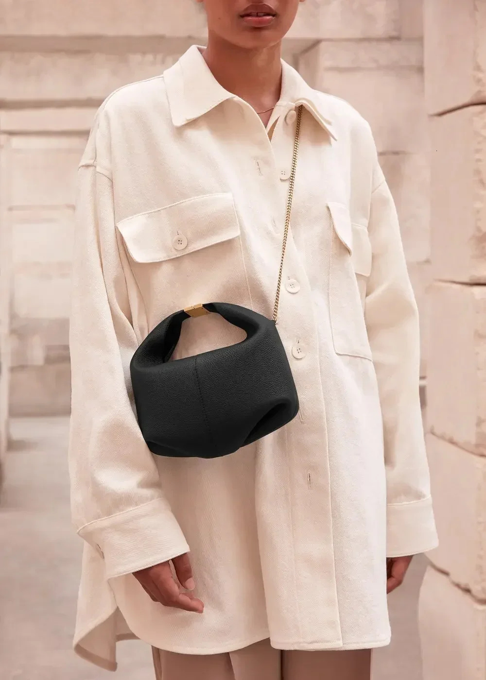 French Genuine Leather Bento Lunch for Women - Single Shoulder hot Crossbody Handbag, Cloud Bag Design