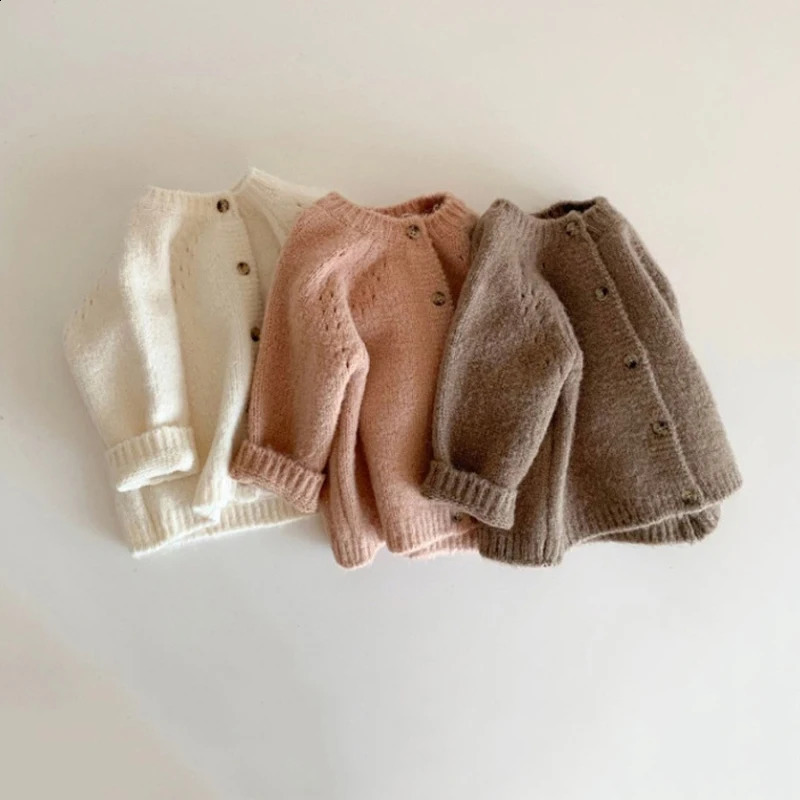 Spring Autumn Baby Girls Cardigans Coat Baby Sweater Toddler Knit Cardigans born Knitwear Long-sleeve Baby Girl Clothes 241223