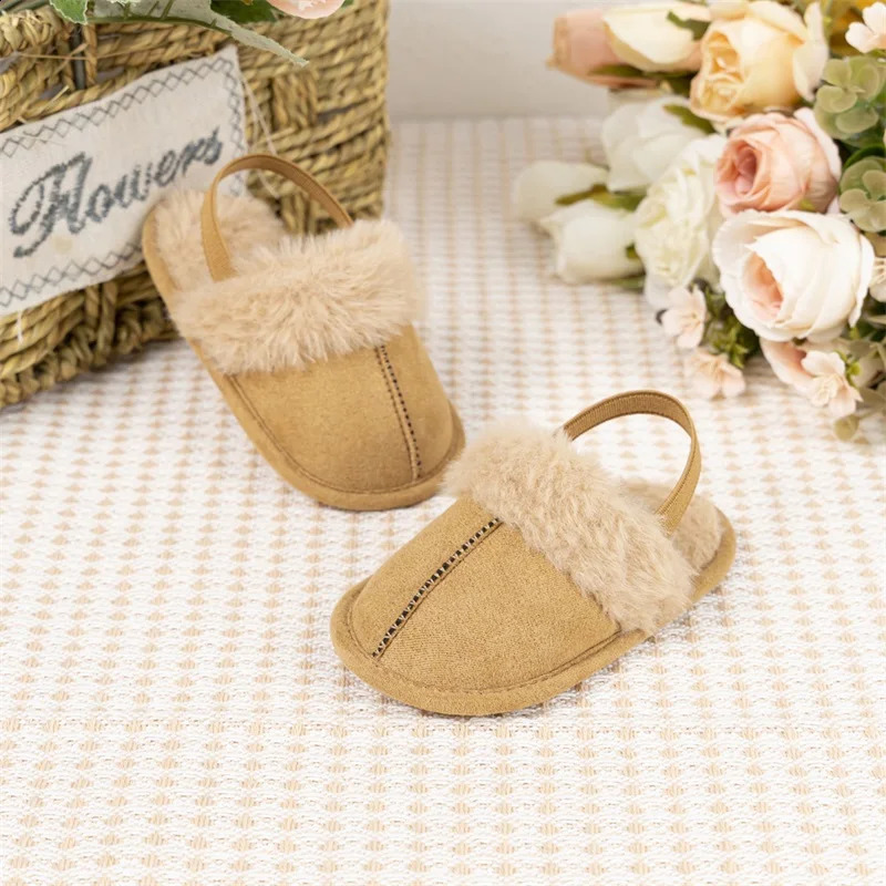 Baby Girls Sandals Cute Plush Patchwork Princess Flats Casual Walking Shoes for born Infant Toddler 241223