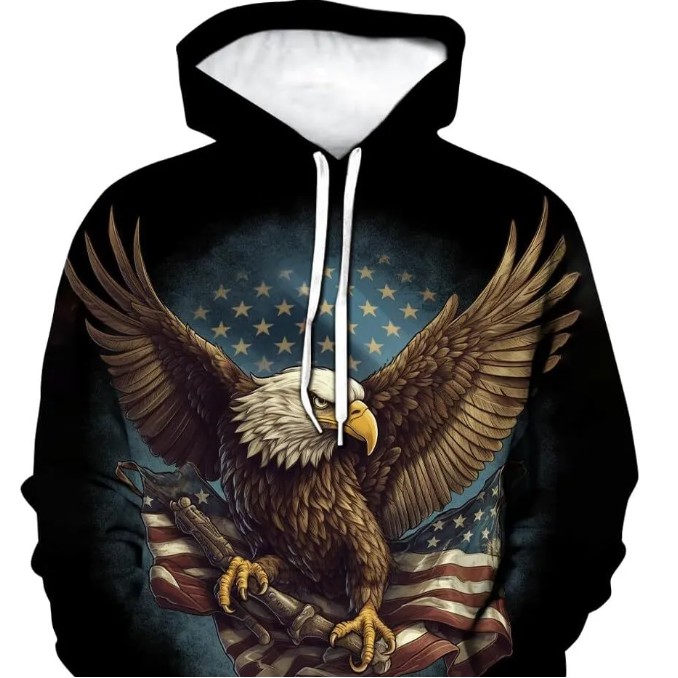 Hoodie for Mens Womens Mens 3D Eagle Printed Hoodie Animal Graphic Sweatshirt Graphic Fashion and leisure