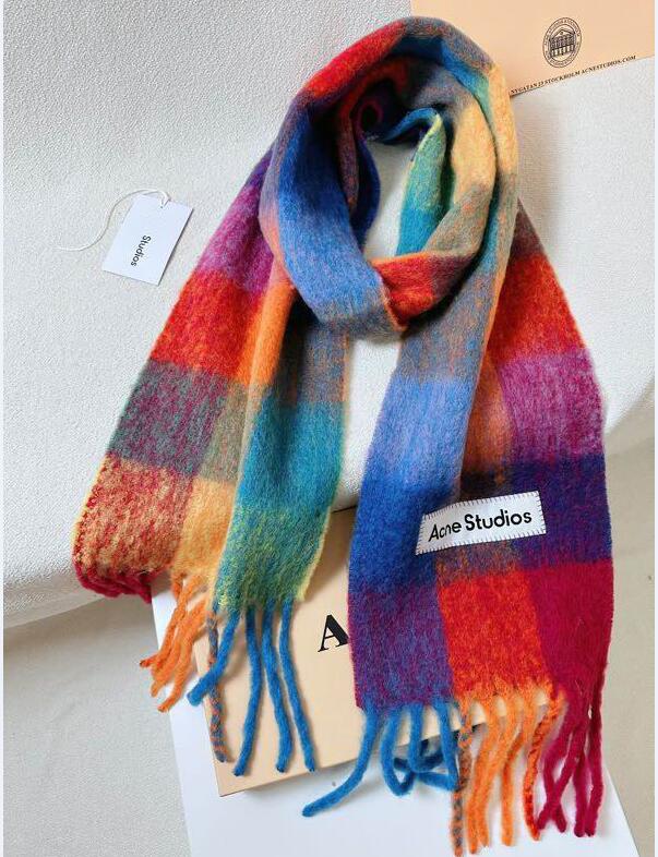 5A Cashmere Scarves AnceStudios Mohair checked scarf Wool Silk Pashmina Shawl Wrap Discount Designer Scarf For Women With Bag Box Fendave 24.12.18