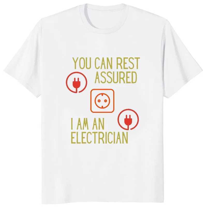 If I wasnt a good electrician I would die casual mens flat top T-shirt W241223