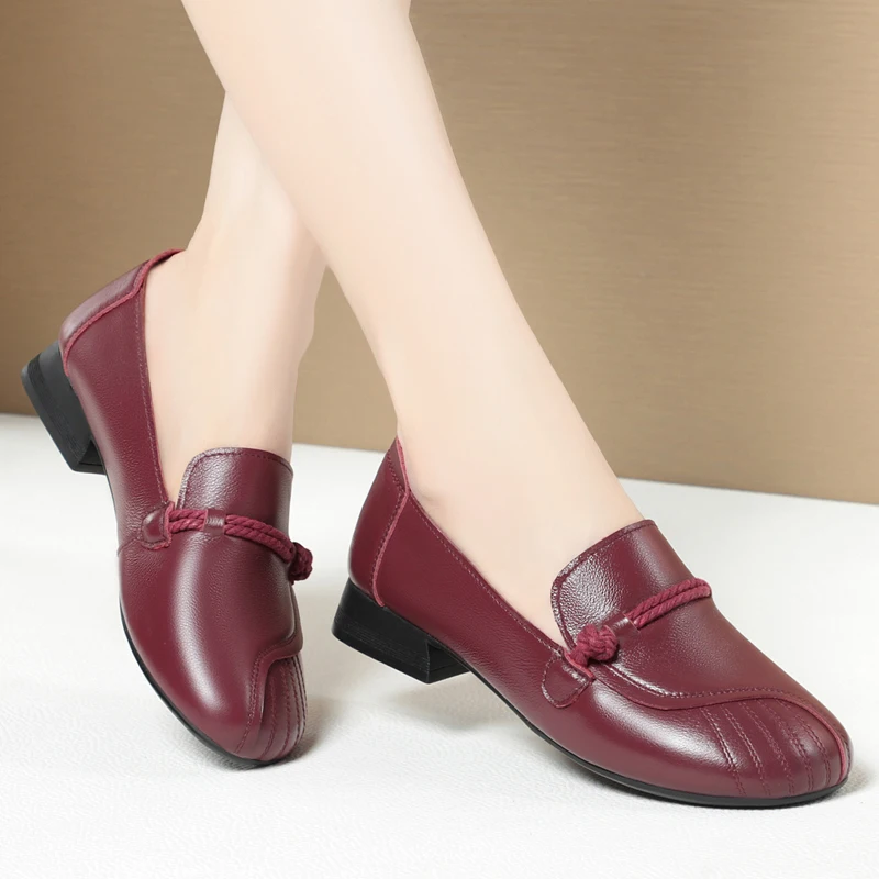 Elegant AIYUQI Women's Autumnal Leather Shoes with Non-Skid Sole & Optimal Comfort