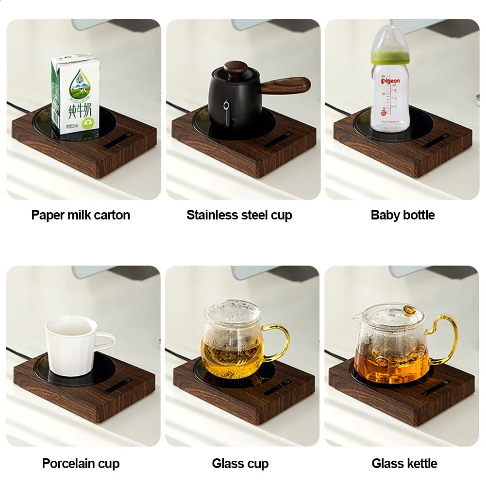 200W Cup Heater Mug Warmer 100°C Tea Makers Warmer Coaster 5 Gear Temperature Cup Heaters Coffee Milk Tea Heating Pad 220V 241223