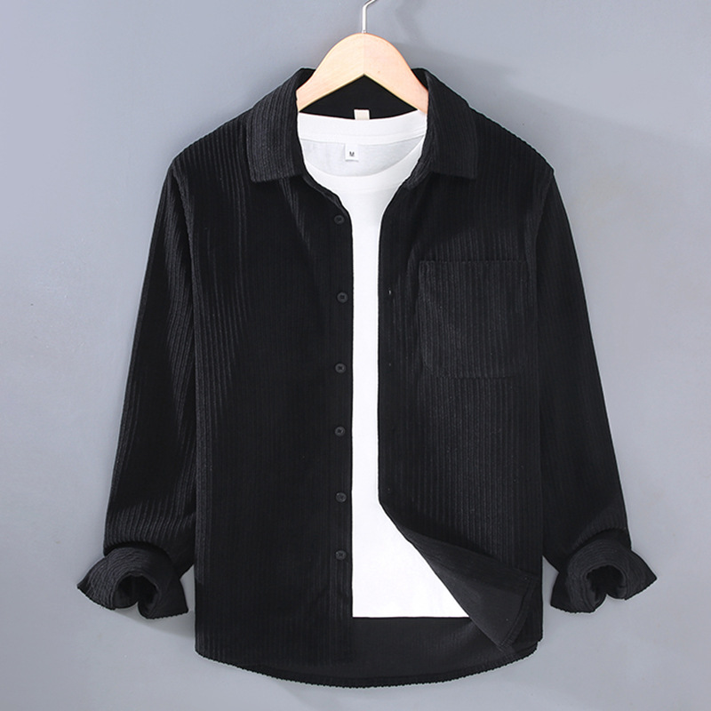 M11131 Men's autumn new long-sleeved work shirt corduroy jacket men's shirt