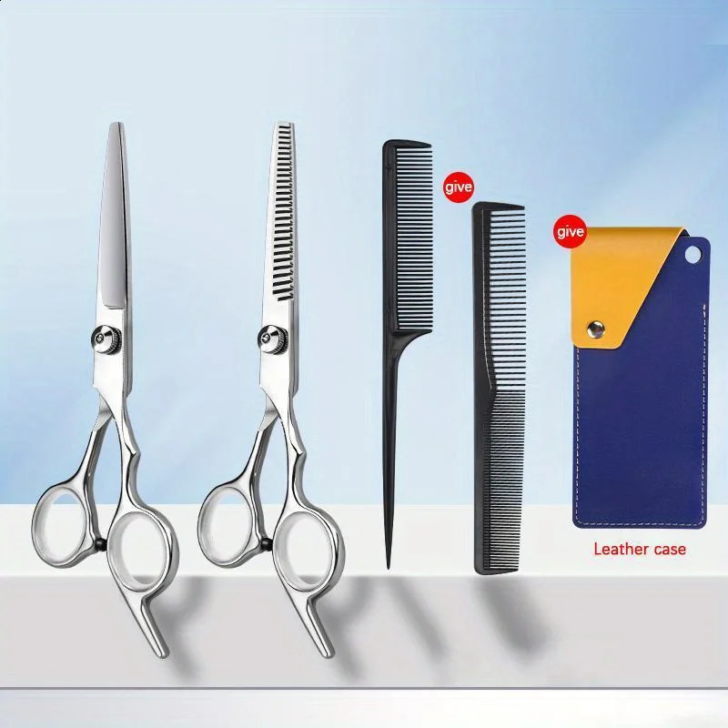 Stainless steel barber scissors professional mens barber set scissors salon cut home barber mens hair kit hair tools 241224