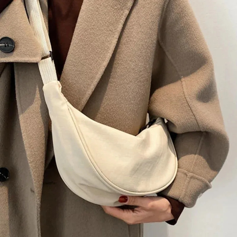Cross Body Bags for Women 2024 Trendy Dumpling Bag Lightweight Small Tote Underarm Single Shoulder Canvas 241213