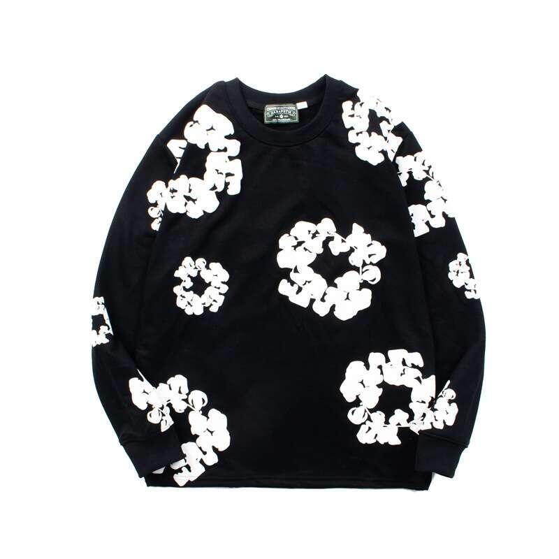 Meichao High Street Hip Hop Cotton Flower Full Print Hoodie Ins Super Hot Casual Loose Long Sleeve T-shirt Unisex Trendy