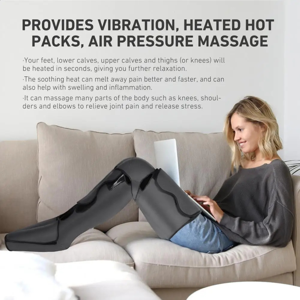 Leg Massager with Air Compression for Circulation Relaxation And Pain Relief 6 Modes 3 Vibration 3 Intensity Level Leg Compress 241224