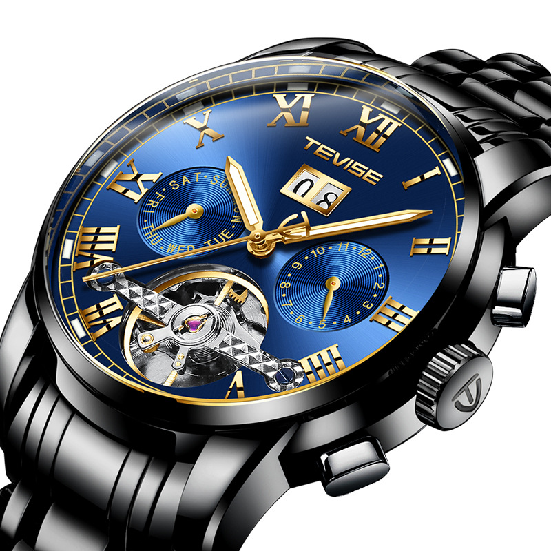 Luxury Original Mechanical Watch For Men High-end Sports Watch Starry Moon Phase Watch Waterproof Night Light Tourbillon High-quality Mechanical Wrist