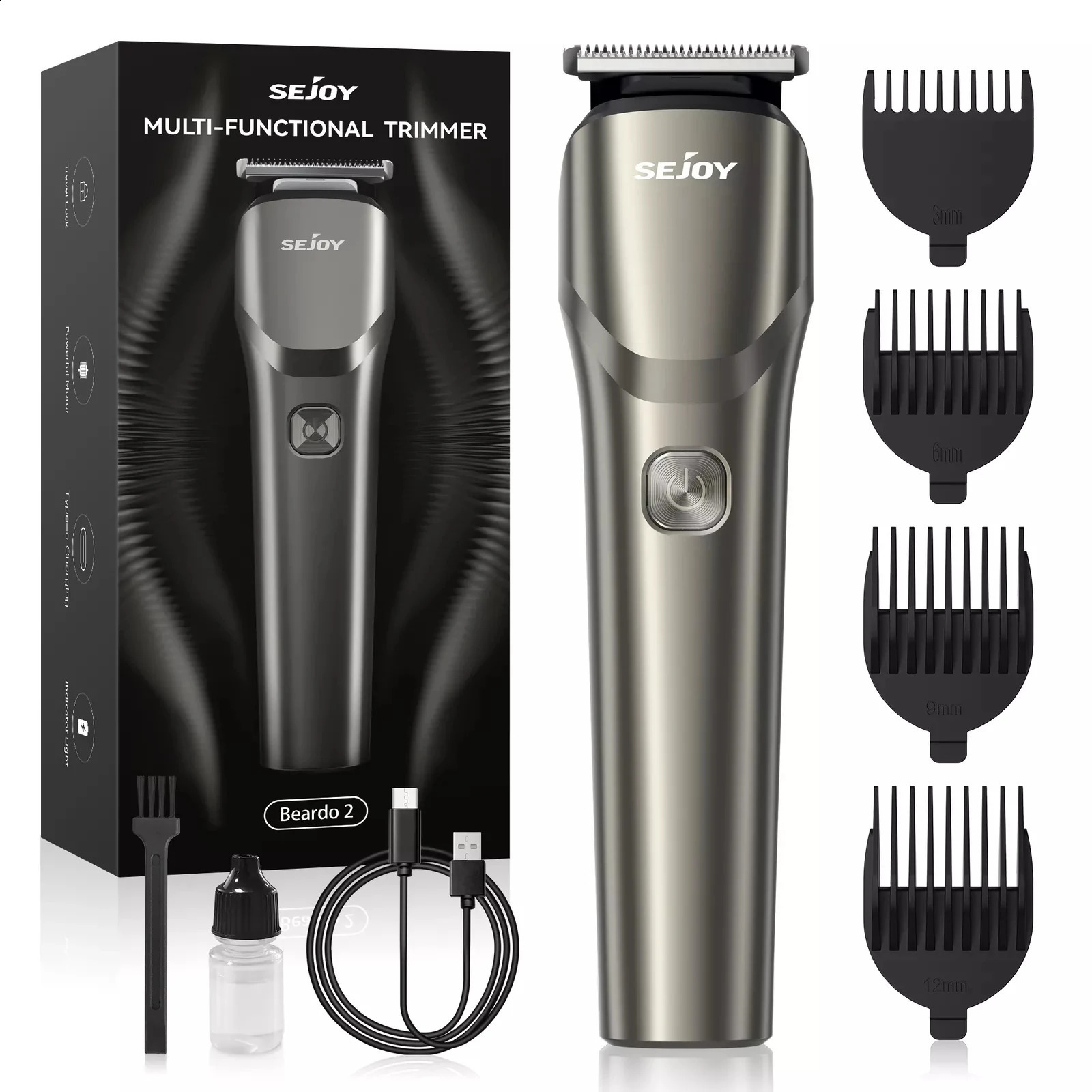 Sejoy Hair Cut Machine For Men Professional Hair Clippers Electric Shaver Beard Trimmers Machine Cordless 241224