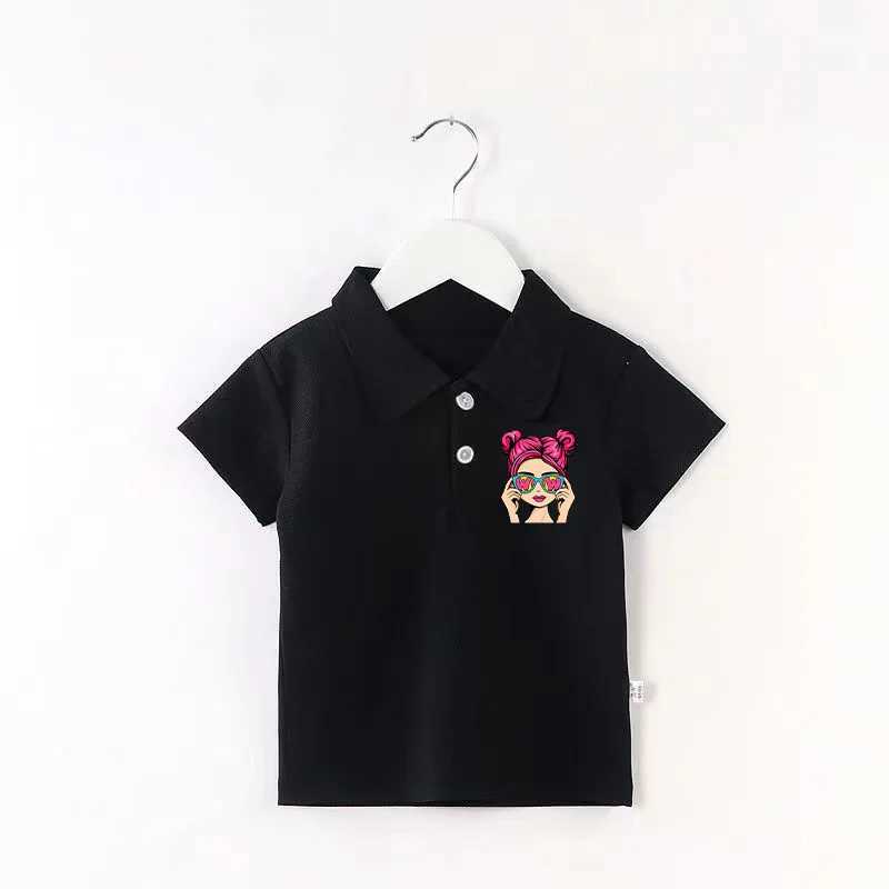 Childrens polo shirts boys and girls short sleeved new loose casual T-shirts girls summer new tops short sleeved casual clothes W241223