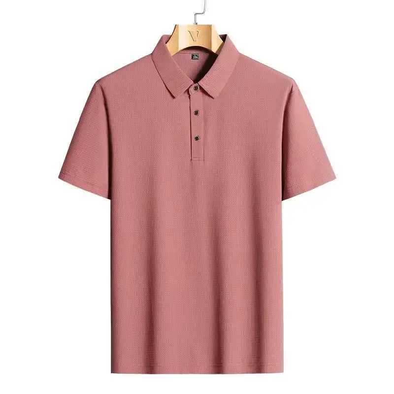 M-9XL Summer Polo Shirt Mens Plus Size 45-50kg Short Sleeve Plain Casual Loose Top Mens Clothing Polo Shirt W241223