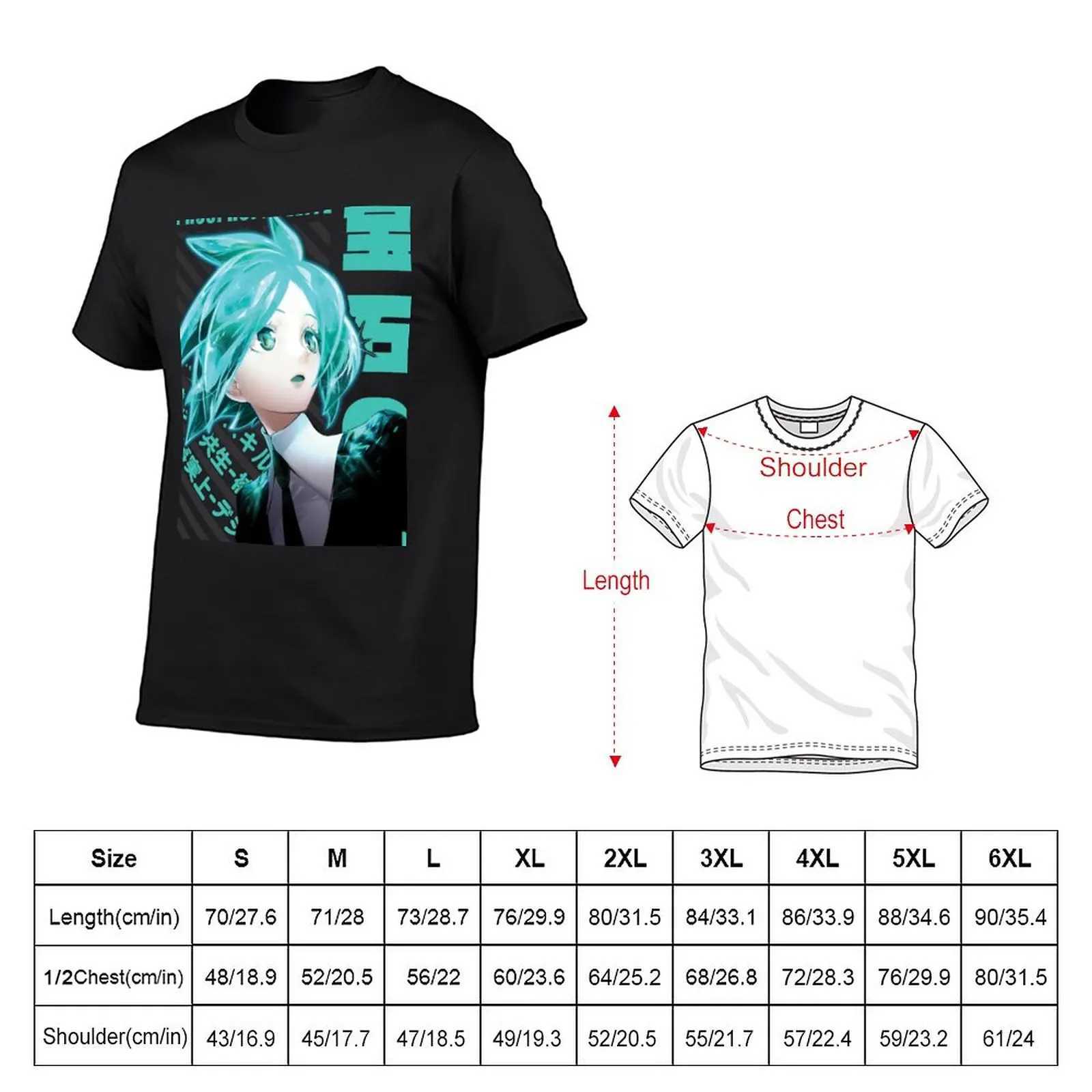 New Houseki no Kuni Silicon Phosphate T-shirt Black T-shirt W241223
