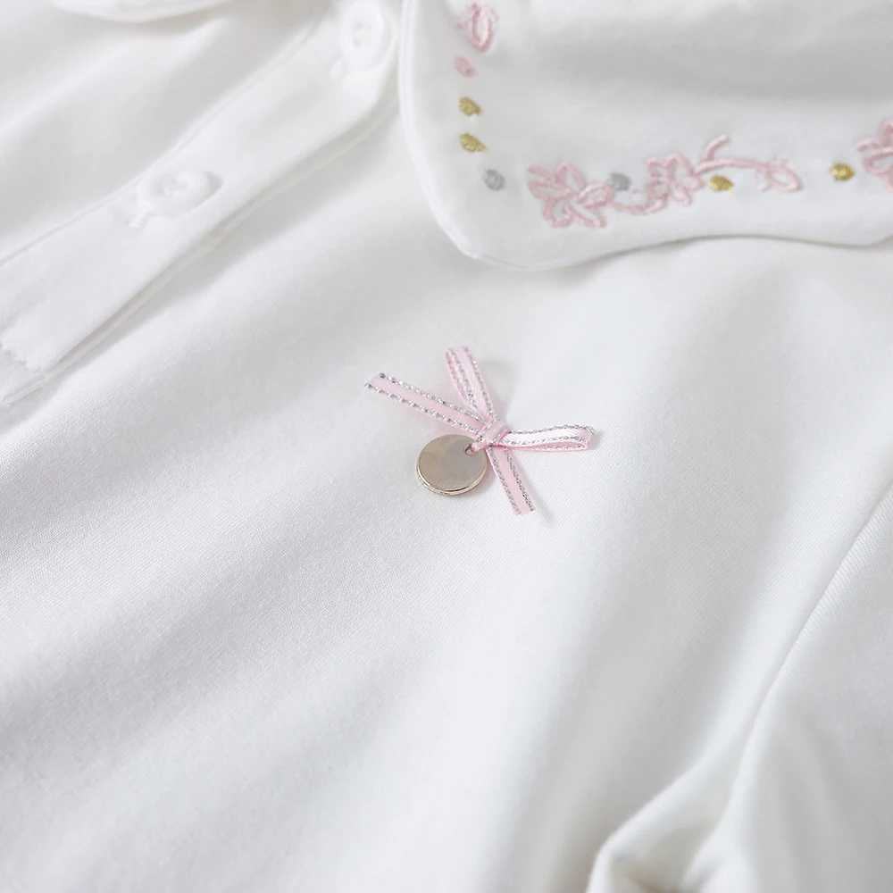 Girls summer new cute baby short sleeved top little girls cotton embroidered shirt W241223