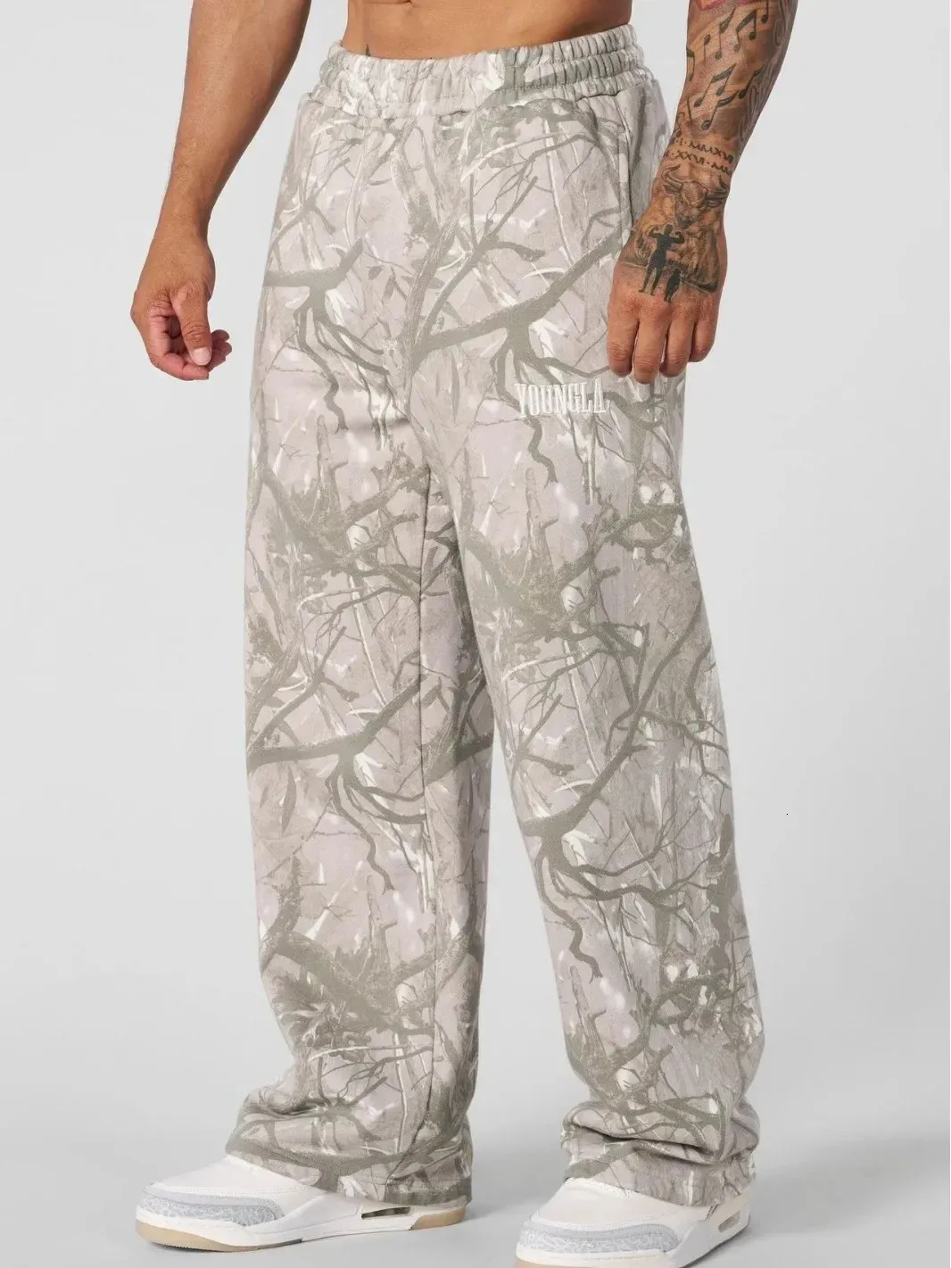 Fashion Casual Pants Digital Camo Printed Straight Leg Pants Sports Loose Wide Leg Pants