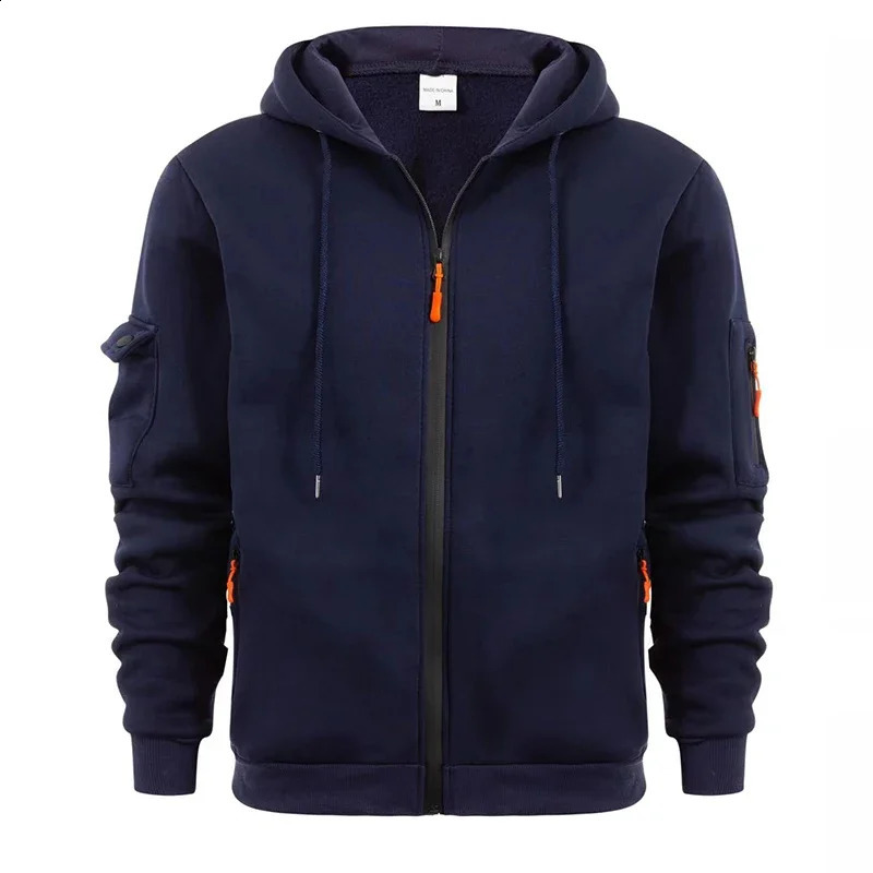 Mens full zip hoodie jacket hoodie regular pocket sports outdoor daily er basic casual autumn winter hoodie sportswear 241223