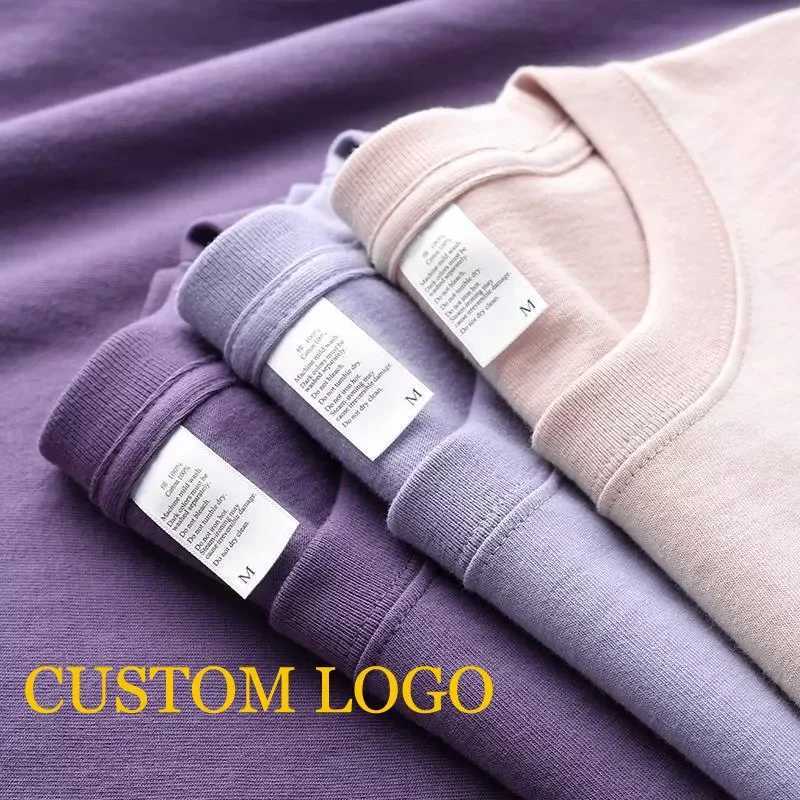 American size OEM wholesale custom heavy-duty T-shirt 100% pure cotton oversized T-shirt 240g mens hip-hop plain brown top W241223