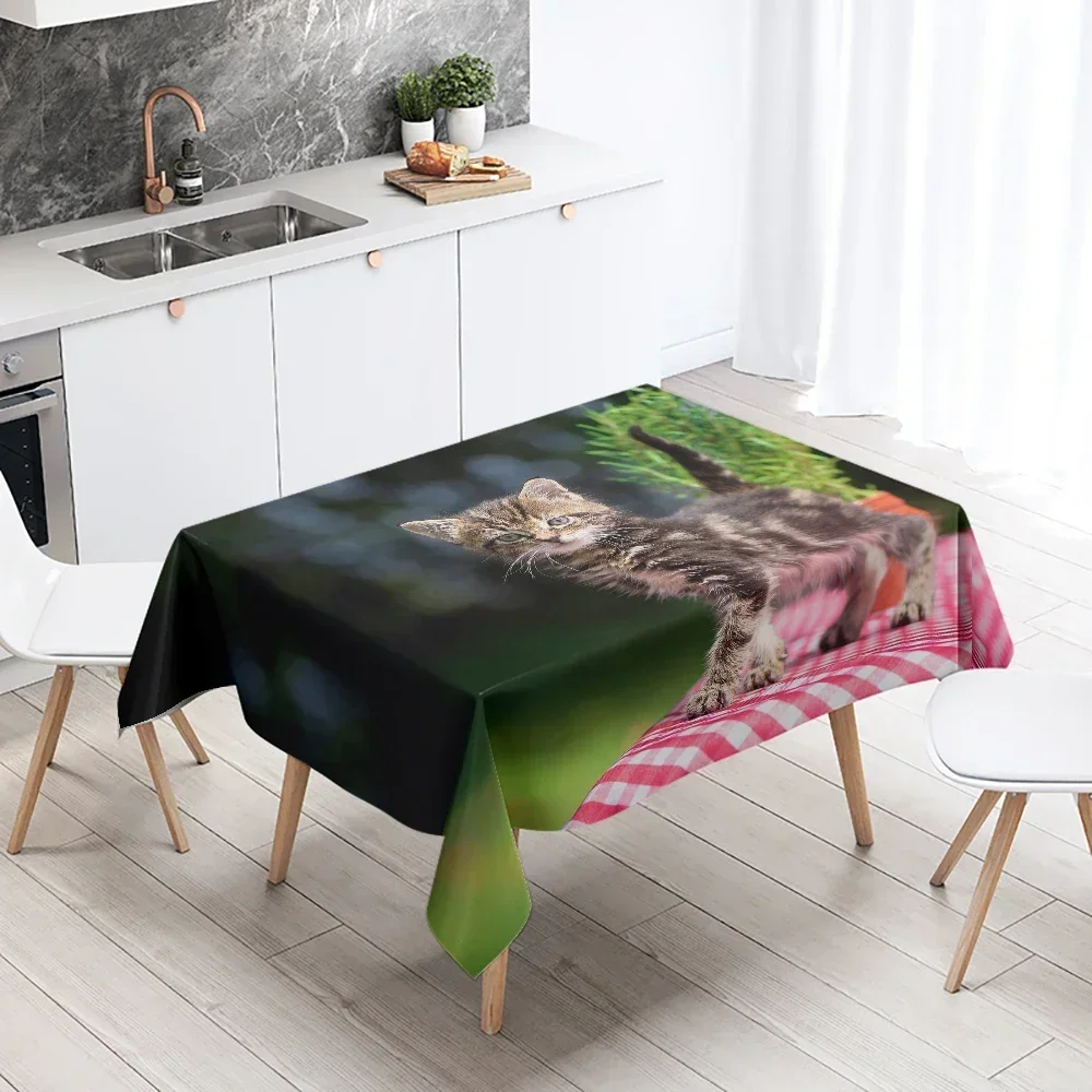 Tablecloth Party Restaurant Table Decoration Waterproof Rectangular Kitchen Kawaii New Home DN8