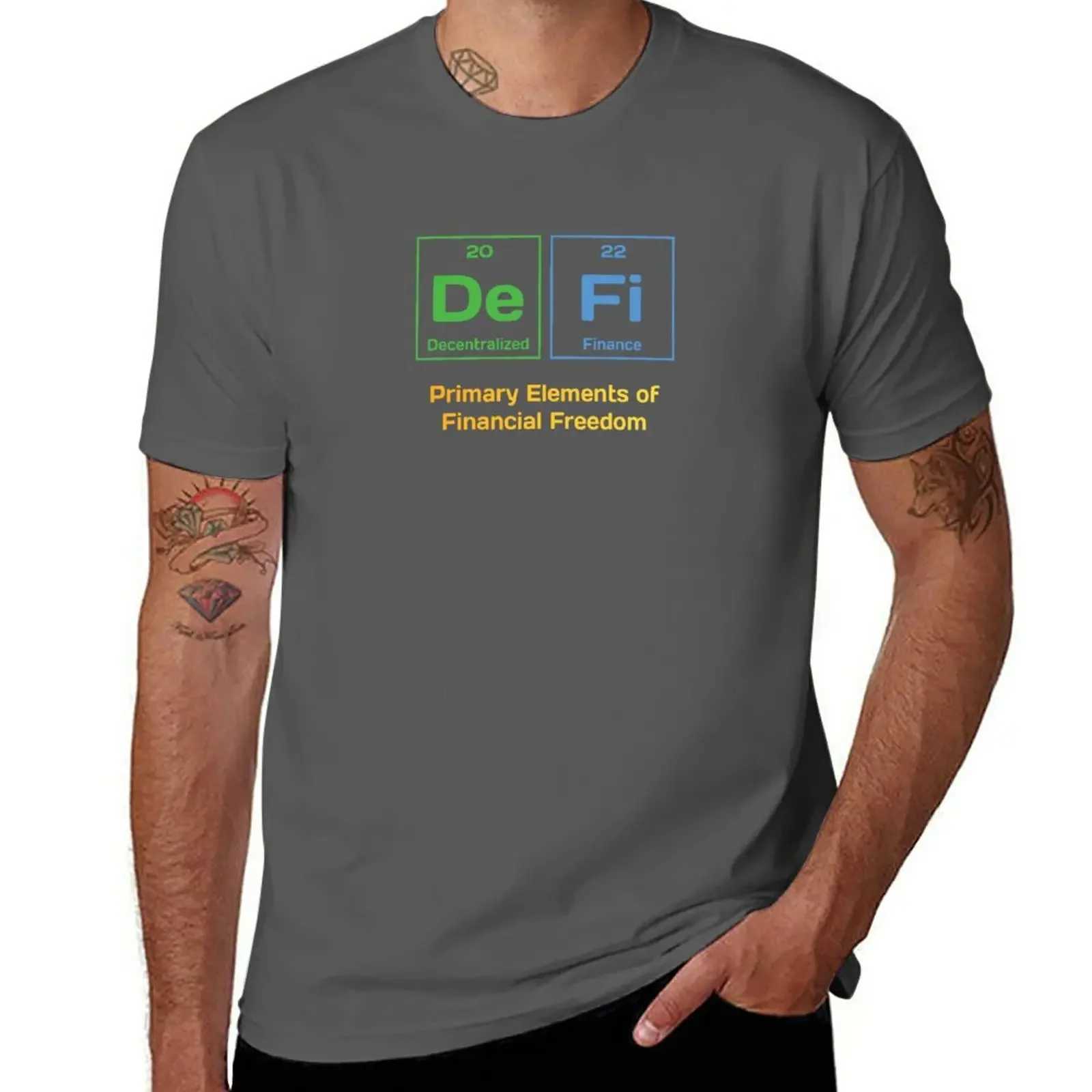 Decentralized Finance DeFi Bitcoin Cryptocurrency Fan T-shirt Solid Color Plus Size Solid Color Black Mens T-shirt W241223