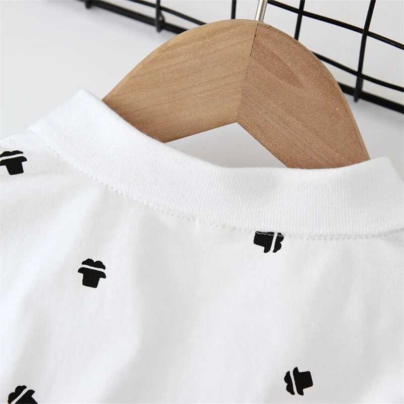 Summer Boys 2024 Korean Fashion Leisure Breathable Solid Color Printed Hat/Polo Shirt/2-7 Years Old W241223