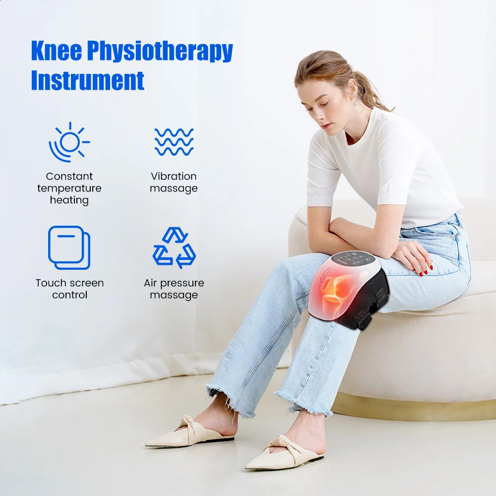 Air Pressure Knee Massager Infrared Heat Vibration Knee Pain Relief for Swelling Stiff Joints Stretched Ligament Muscle Injury 241224