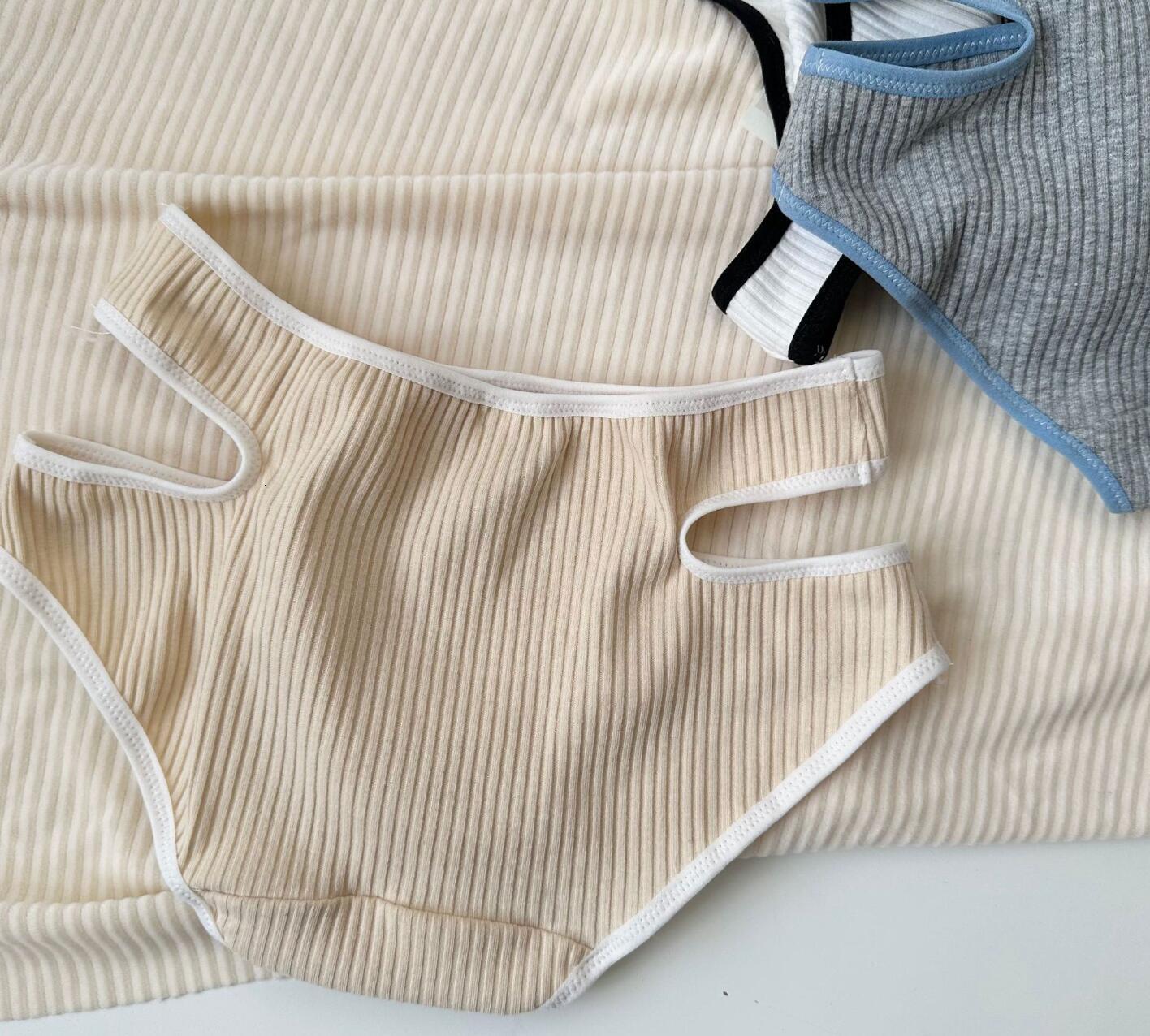 2024 New 2nd Shipping Free 100% Real Photo Lolita Cute Kawaii Fashion Rib Cotton Sport Panties Brief Underwear gerie Knickers