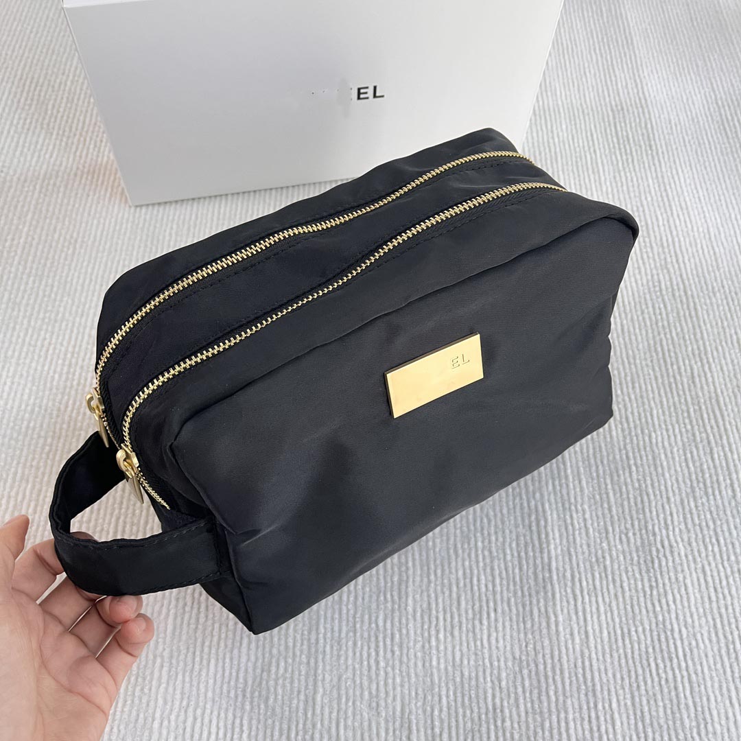 Designer Christmas gift cosmetic bag double zipper compartment design large capacity nylon waterproof material Makeup Bag Storage Bag