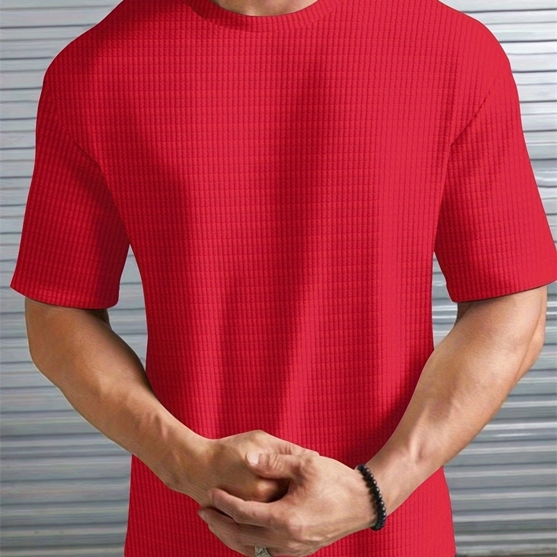 2024 Summer o Collar T-Shirt Mens Fashion Breathable Half Sleeve Top Solid Color Thin casual Cool Quick dry Short Sleeve T-Shir 241223