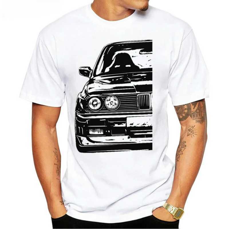 Comfortable and simple suitable for sports car enthusiasts summer mens short sleeved T-shirt BMW retro printed casual shirt W241223