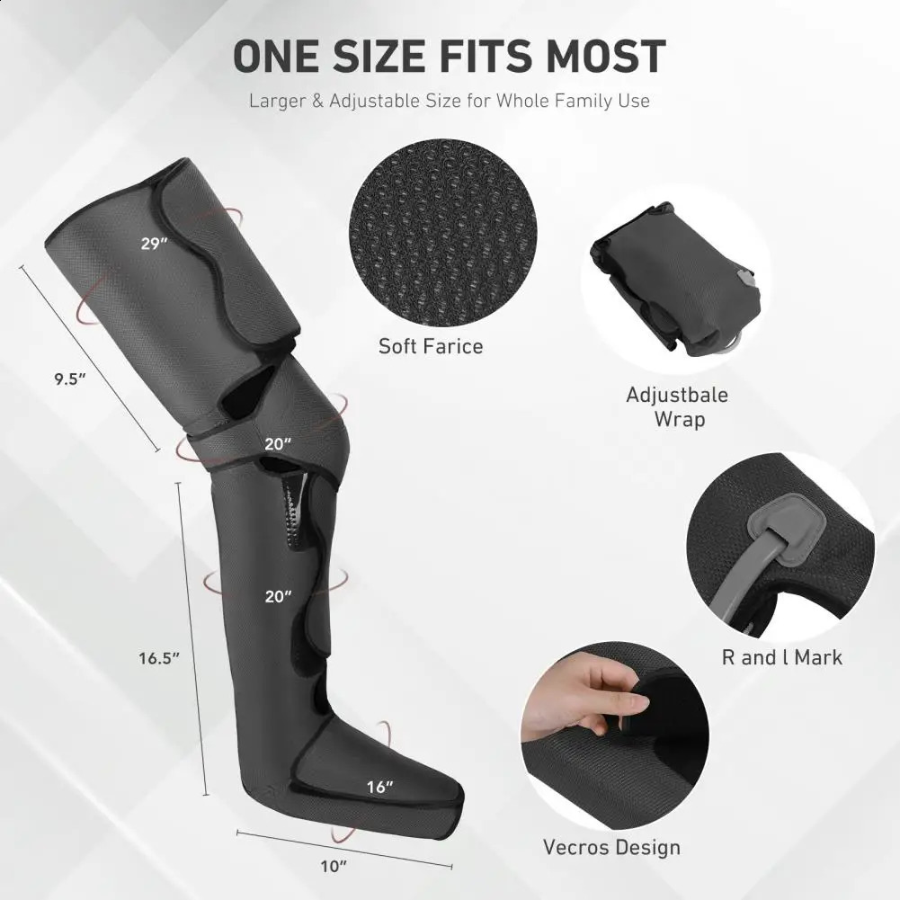 Leg Massager with Air Compression for Circulation Relaxation And Pain Relief 6 Modes 3 Vibration 3 Intensity Level Leg Compress 241224