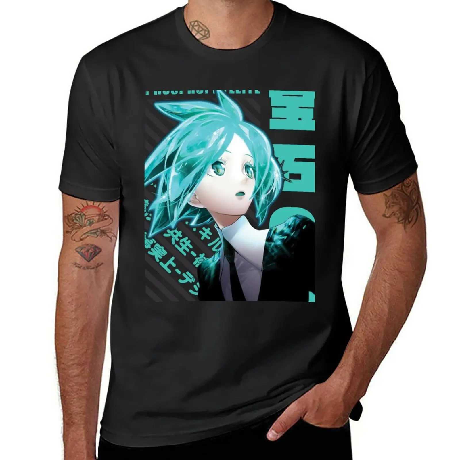 New Houseki no Kuni Silicon Phosphate T-shirt Black T-shirt W241223