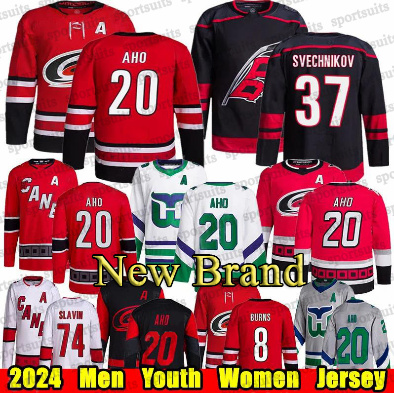 #20 Sebastian Aho Reverse Retro hurricanes hockey jersey #37 Andrei Svechnikov Brent Burns Frederik Andersen Staal Martin Necas Ron Francis Jaccob Slavin jerseys