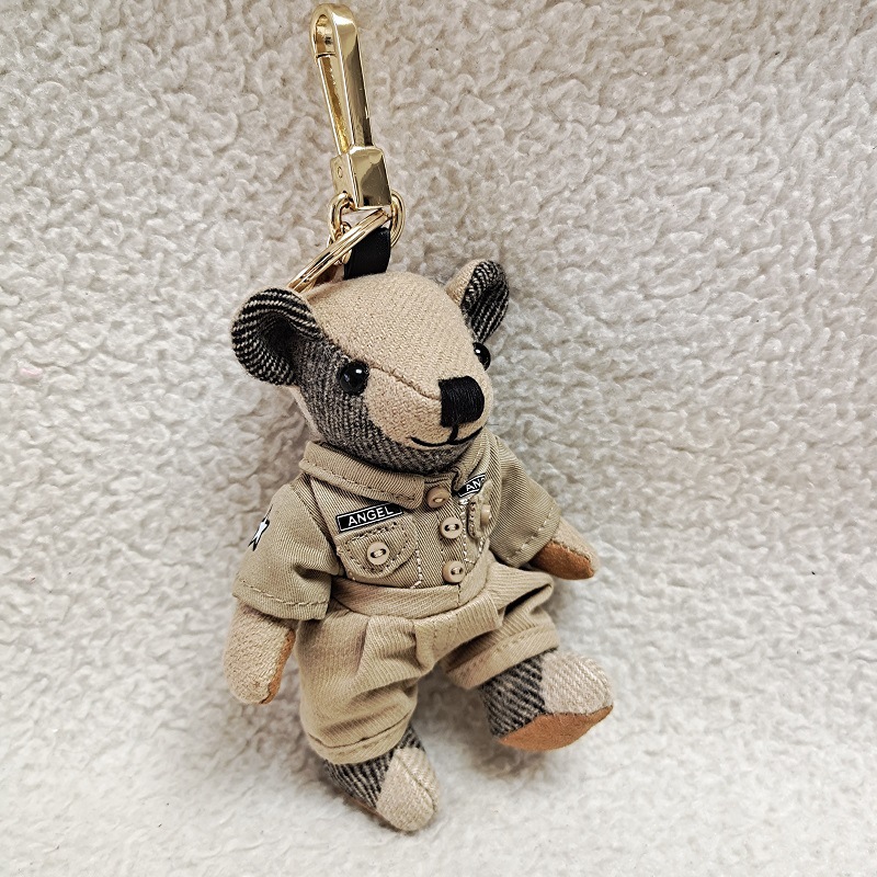 Stylish Handbag Charms Keyrings Leather Bear Pendant for Purses Keys and Bkpks Casual Lanyard with Classical Design L250928S2IF