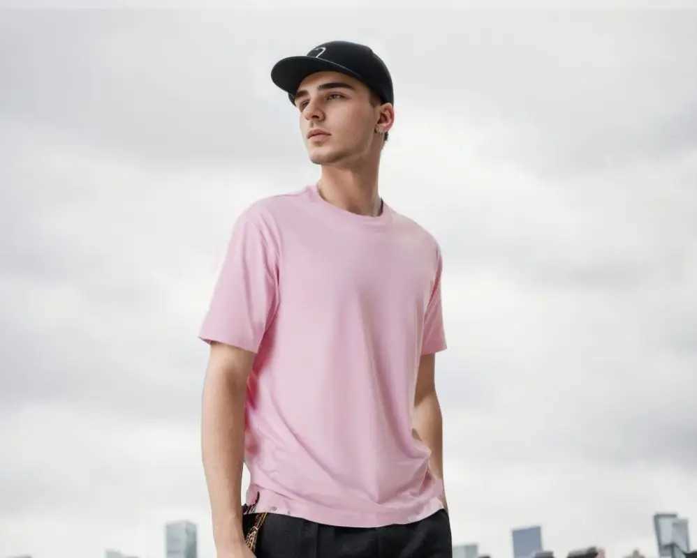 US size mens 100% pure cotton T-shirt high-quality custom printed mens plain dyed breathable T-shirt W241223