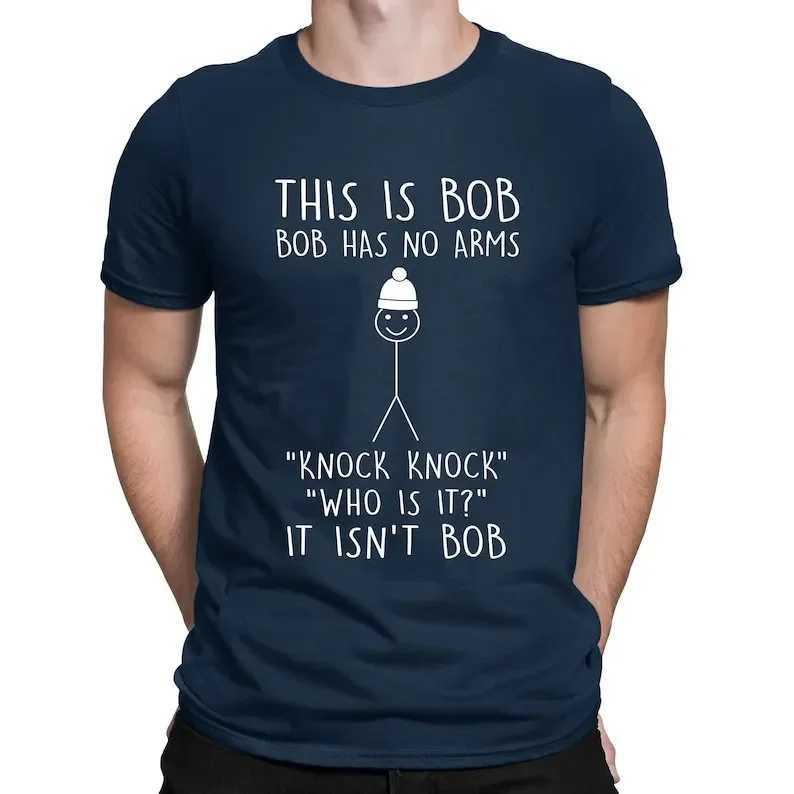This is Bobs Armless Knock Stick Man Joke Fun T-shirt for Men and Women and XS-XXXL Size Retro Graphic Jacket Simple T-shirt W241223