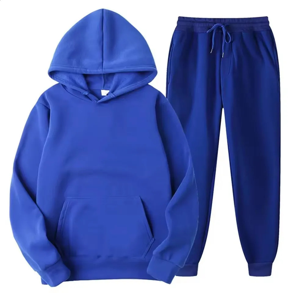 Plain wool sportswear unisex activity wear mens two-piece set jogging wear wholesale hoodies and sweatpants Conjuno De Hombre 241223