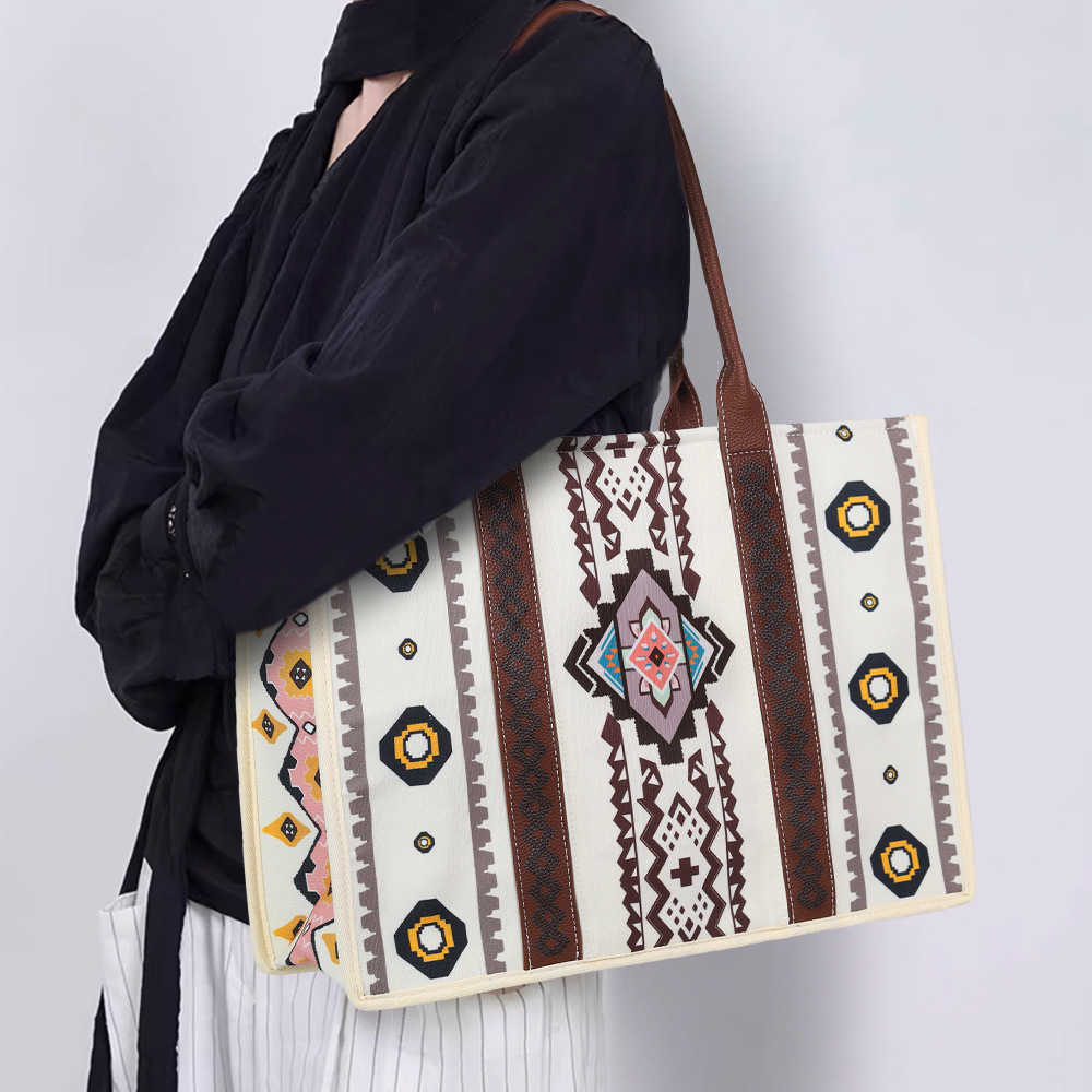 set Bohemian crossbody women's bag canvas bag large capacity mother and child bag Lion Ridge bag 241215