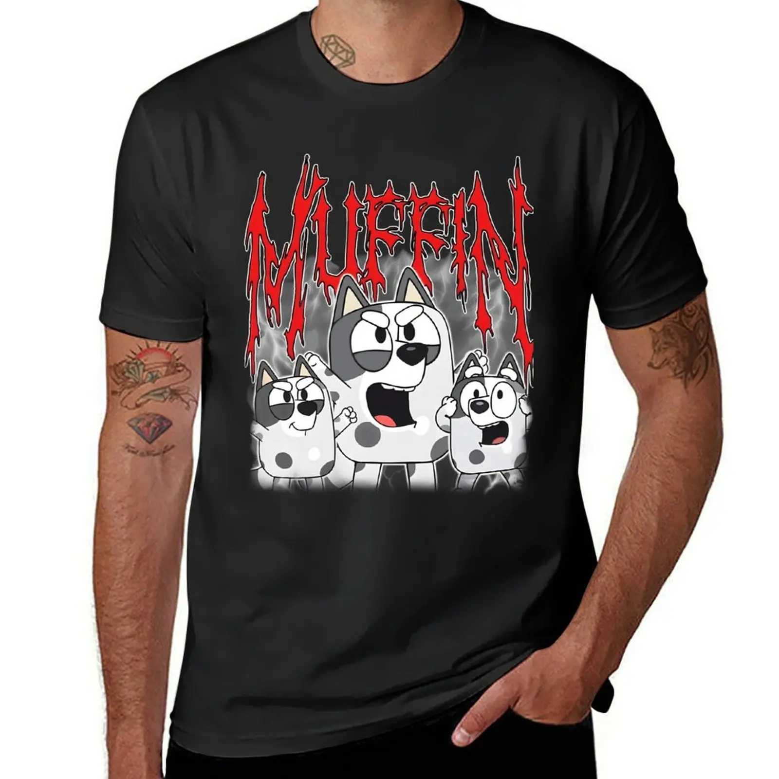 Muffin metal shirt Muffin emotional shirt with animal print for boys white fun T-shirt for white men W241223