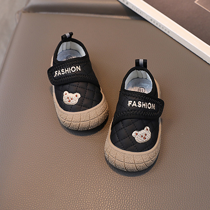 Baby Shoes Cartoon Little Bear Embroidery First Walkers Toddler Shoes Anti-Slip Kidsnest Boys Girls Sneakers Infant Casual Shoes Sizes US0.5C-US4C