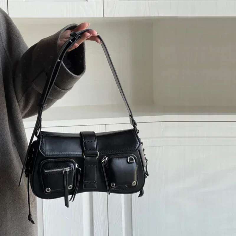 Women's Bags Handbag Y2k Korean Women Haruku Vintage Gothic Black Hand Bag Aesthetic Elegant Punk Wallet Purse Handbags Shoulder Trend Tote Bags