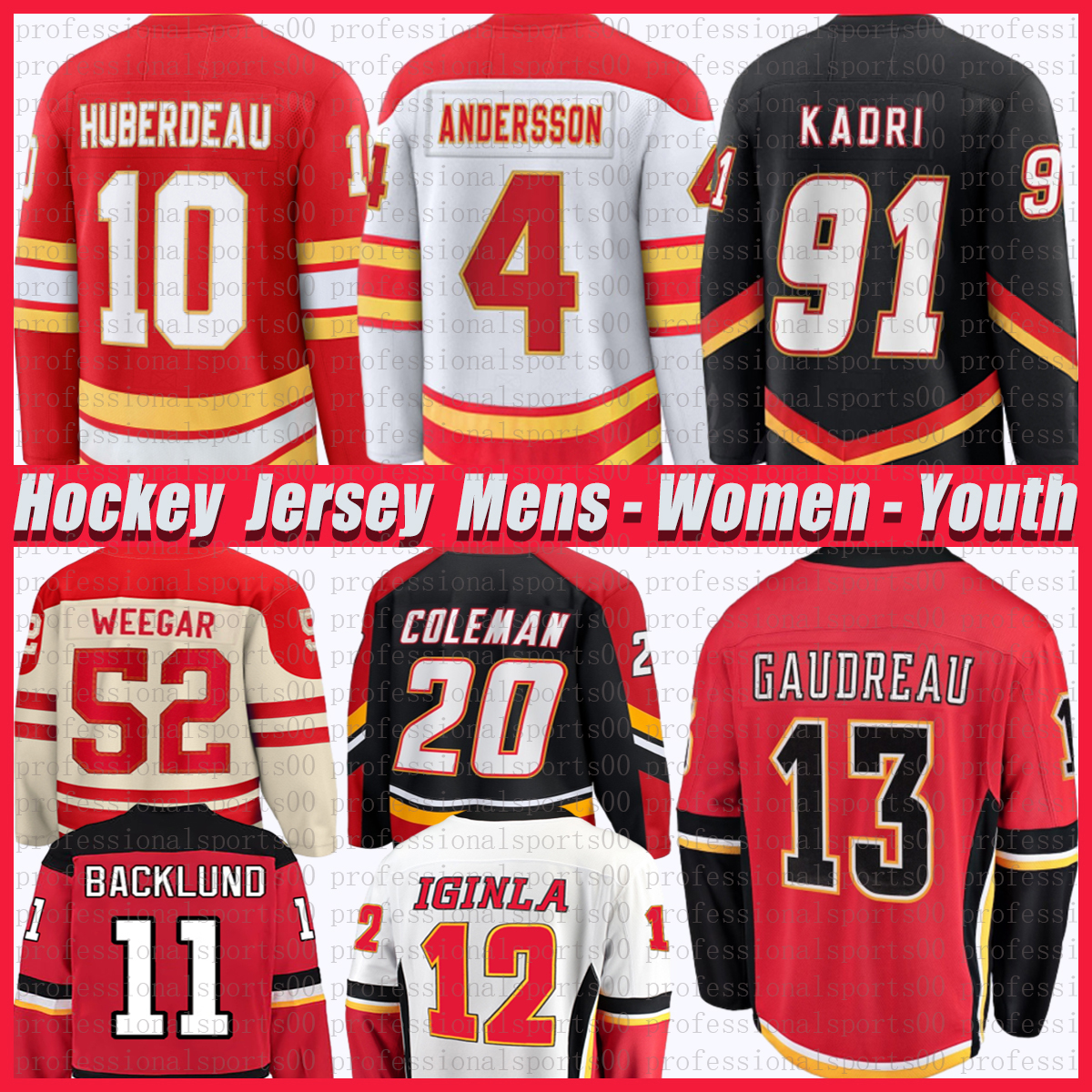10 Jonathan Huberdeau calgary hockey jersey flamesS jersey Rasmus Andersson Nazem Kadri Mikael Backlund MacKenzie Weegar Jarome Iginla Johnny Gaudreau jerseys