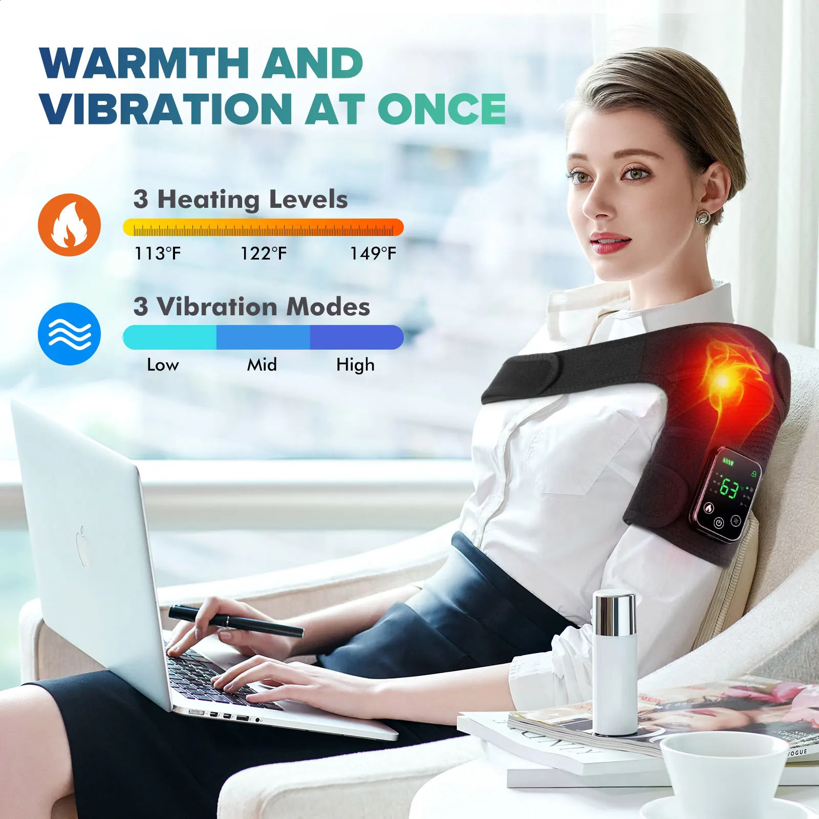 Knee Heating Massager Joint Physio Compress Vibration Massage Elbow Shoulder Support Thermal Knee Pad Relieve Arthrit 241224