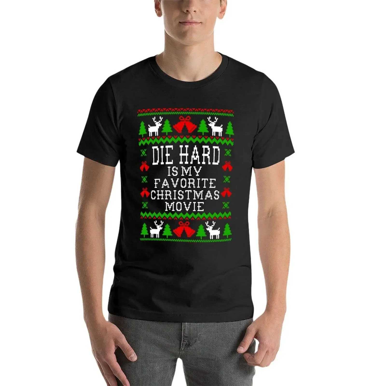 Die Hard is my favorite Christmas movie - Ugly Christmas sweater style T-shirt regular T-shirt mens T-shirt W241223