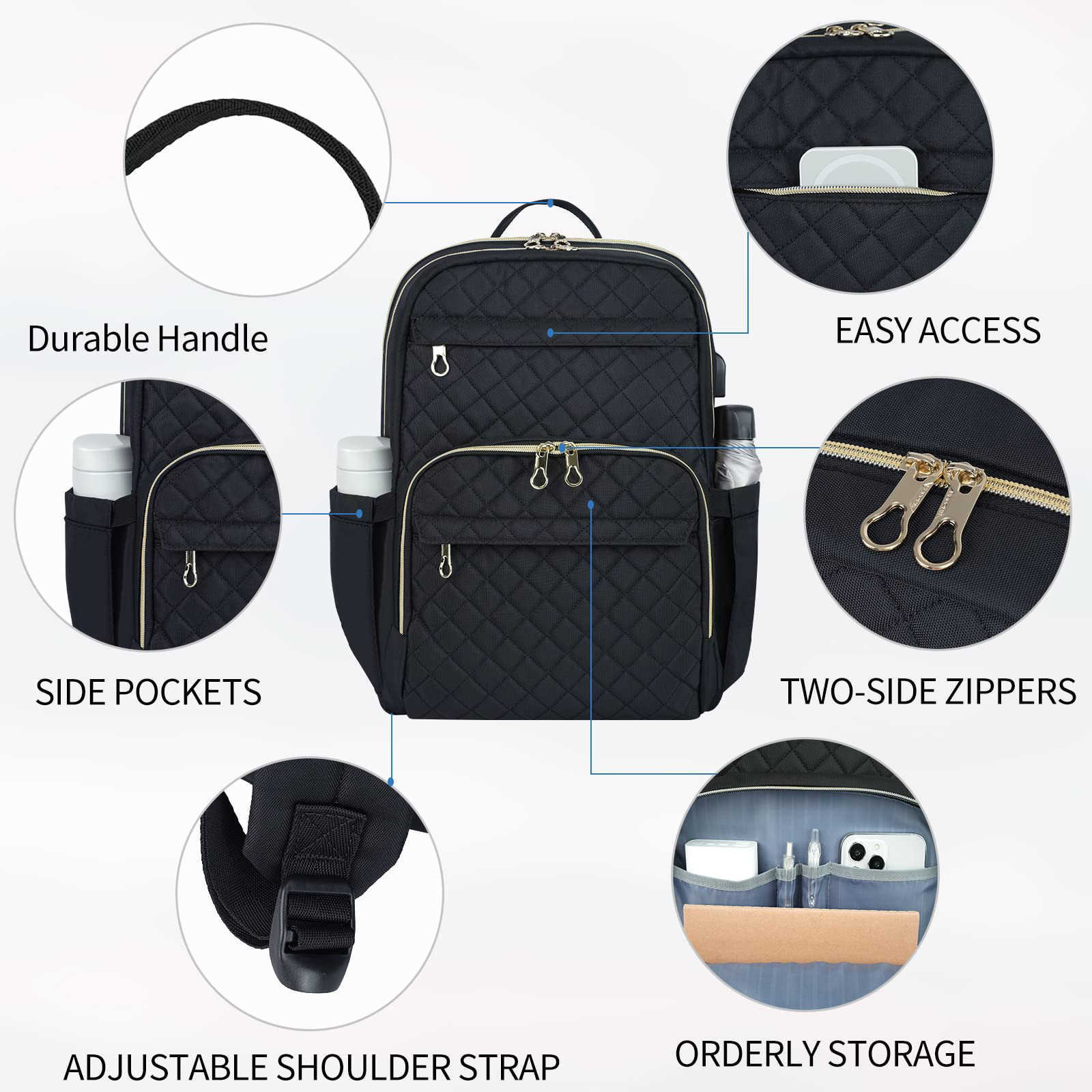 Women s Computer Laptop Backpack Business Commuting Large Capacity Student Schoolbag Outdoor Back Pack 241224 - view 4