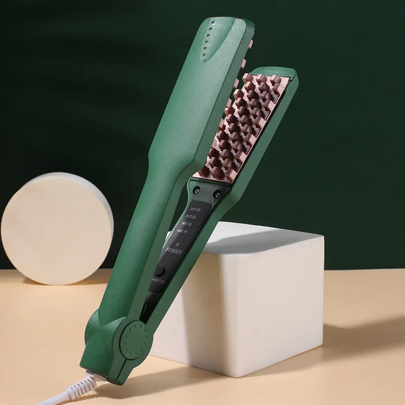 Corn Curling iron Professional Ceramic Volumizer Shaggy Hair Curling Iron Comb Grid Crimper Waves Corn Brushes Styling Tools 241224