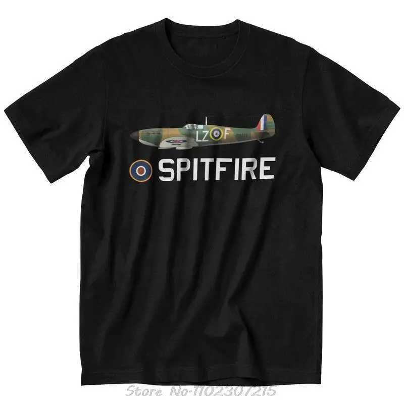 Super Navy Royal Air Force Spitfire Mens T-shirt Fighter Aircraft British T-shirt Cotton T-shirt Mens T-shirt W241223
